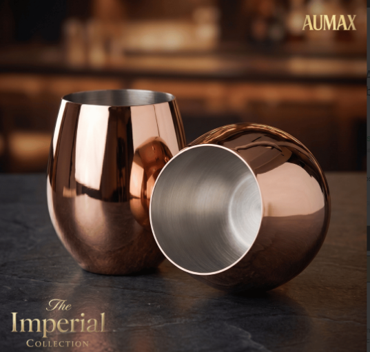 Set de Vasos Imperial Acero Inoxidable 304 Shiny Gold ROSE 500ml