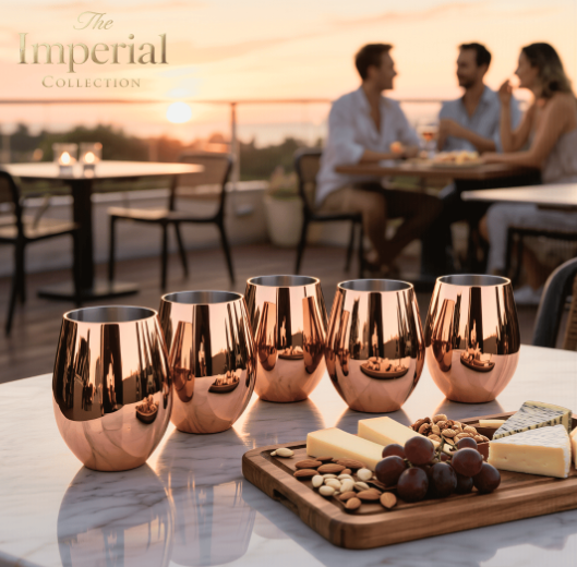 Set de Vasos Imperial Acero Inoxidable 304 Shiny Gold ROSE 500ml