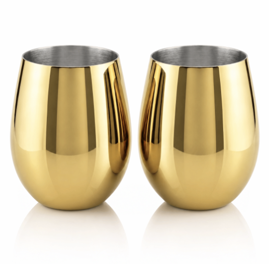 Set de Vasos Imperial Acero Inoxidable 304 Shiny Gold 500ml