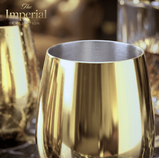 Set de Vasos Imperial Acero Inoxidable 304 Shiny Gold 500ml