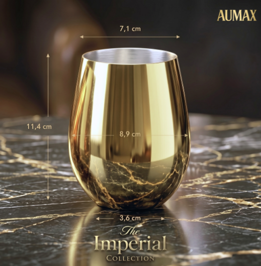 Set de Vasos Imperial Acero Inoxidable 304 Shiny Gold 500ml
