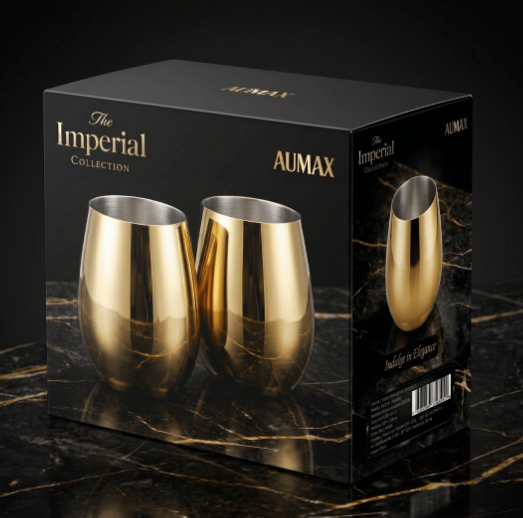Set de Vasos Imperial Acero Inoxidable 304 Shiny Gold 500ml
