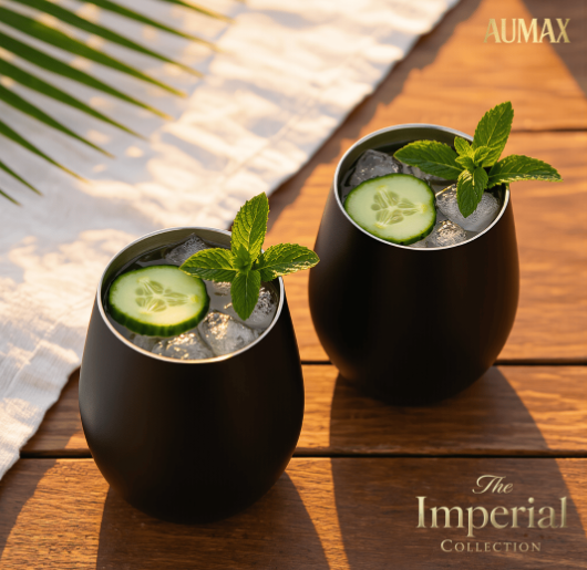 Set de Vasos Imperial Acero Inoxidable 304 Matte BLACK 500ml