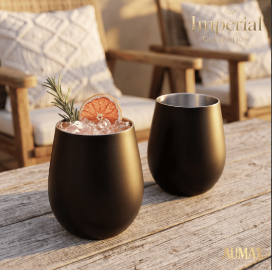 Set de Vasos Imperial Acero Inoxidable 304 Matte BLACK 500ml