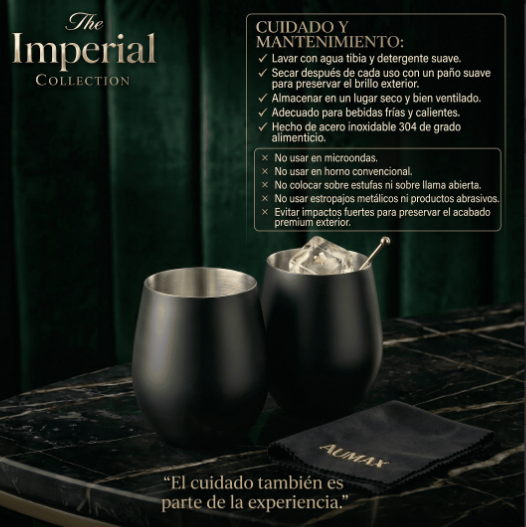 Set de Vasos Imperial Acero Inoxidable 304 Matte BLACK 500ml