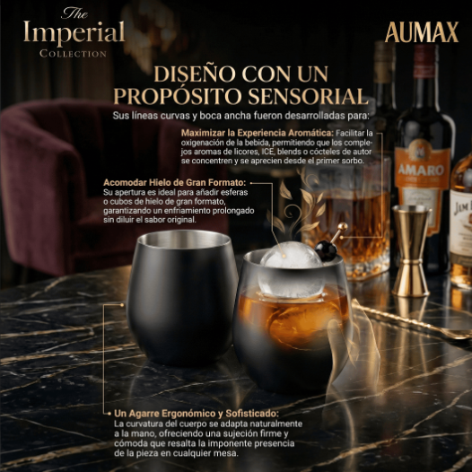Set de Vasos Imperial Acero Inoxidable 304 Matte BLACK 500ml