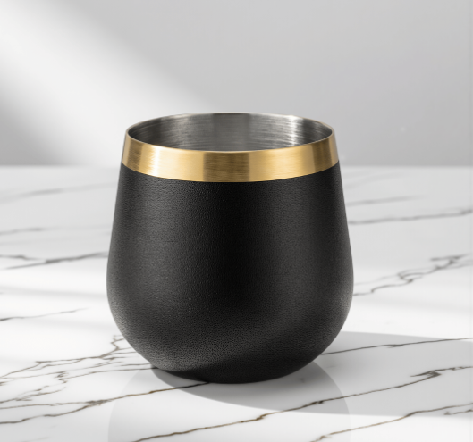 Set de Vasos Aumax Nobile Acero Inoxidable Negro Mate/Dorado 450ml