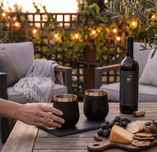 Set de Vasos Aumax Nobile Acero Inoxidable Negro Mate/Dorado 450ml