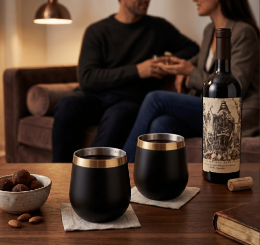 Set de Vasos Aumax Nobile Acero Inoxidable Negro Mate/Dorado 450ml