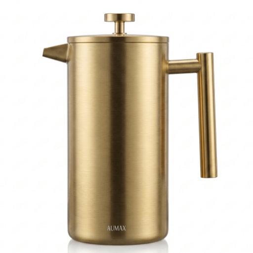 Cafetera de Prensa Francesa Aurum Gold Satin 1 Litro GY-CK001A-1L