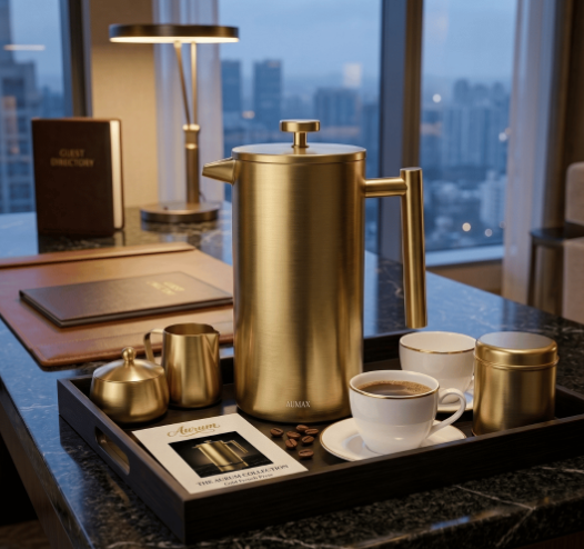 Cafetera de Prensa Francesa Aurum Gold Satin 1 Litro GY-CK001A-1L