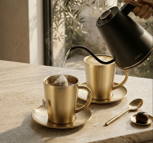 Set de Tazas AUMAX Aurum 300 ml Satin Gold - Acero Inoxidable 304
