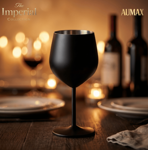 Set de Copas AUMAX Imperial Collection Wine Matte Black - Acero Inoxidable 304