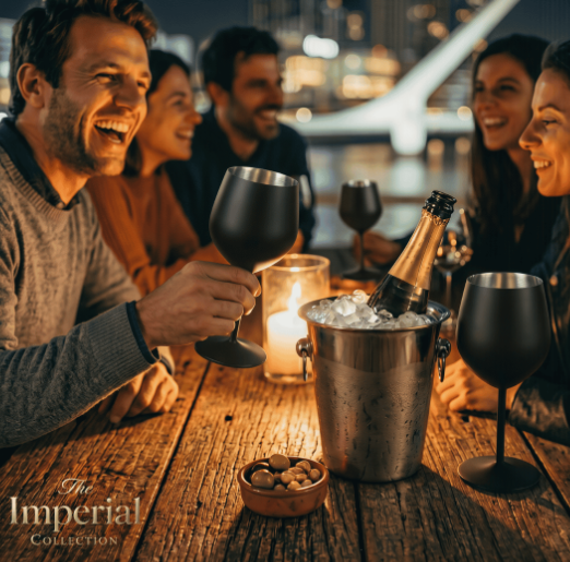 Set de Copas AUMAX Imperial Collection Wine Matte Black - Acero Inoxidable 304