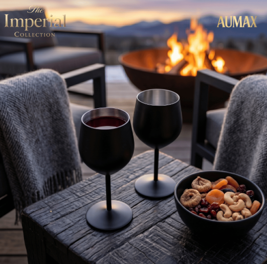 Set de Copas AUMAX Imperial Collection Wine Matte Black - Acero Inoxidable 304