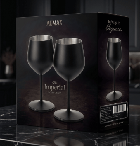 Set de Copas AUMAX Imperial Collection Wine Matte Black - Acero Inoxidable 304