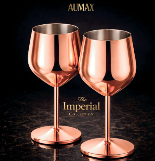 Set de Copas AUMAX Imperial Collection Shiny Rose Mirror - Acero Inoxidable 304