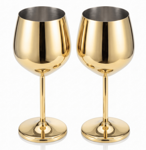 Set de Copas AUMAX Imperial Collection Wine Gold Mirror - Acero Inoxidable 304