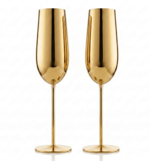 Set de Copas AUMAX Imperial Collection Champagne Gold Mirror - Acero Inoxidable 304