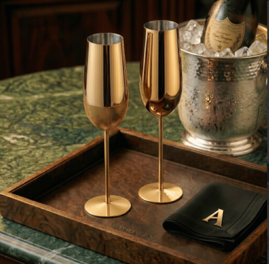 Set de Copas AUMAX Imperial Collection Champagne Gold Mirror - Acero Inoxidable 304