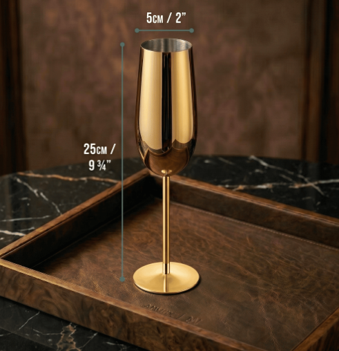 Set de Copas AUMAX Imperial Collection Champagne Gold Mirror - Acero Inoxidable 304