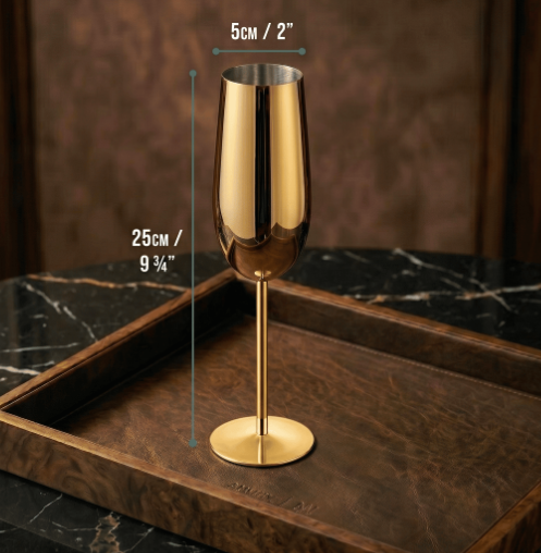 Set de Copas AUMAX Imperial Collection Champagne Gold Mirror - Acero Inoxidable 304