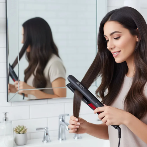 Plancha de pelo Revlon SmoothStay de 10 niveles de calor Placas ceramicas negra