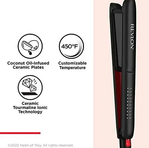 Plancha de pelo Revlon SmoothStay de 10 niveles de calor Placas ceramicas negra