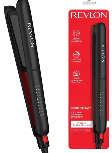 Plancha de pelo Revlon SmoothStay de 10 niveles de calor Placas ceramicas negra