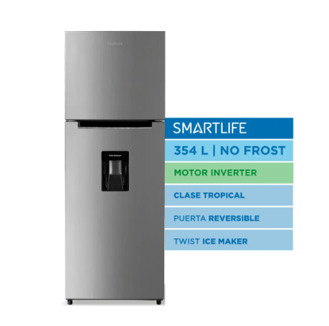 Heladera Smartlife con Dispenser No Frost Inverter 354L SL-RNF370SDINV