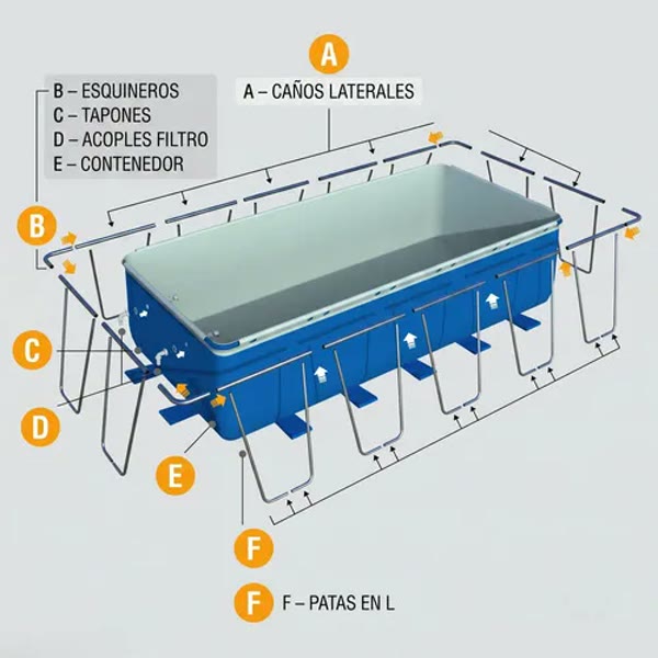 Pileta familiar Pelopincho 16000 litros rectangular