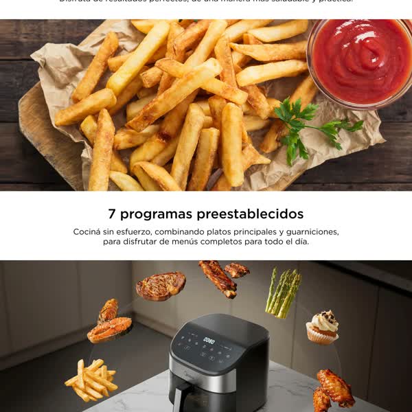 Freidora Midea Sin Aceite AF-DW60BAR1 Digital 6 Litros 1900W