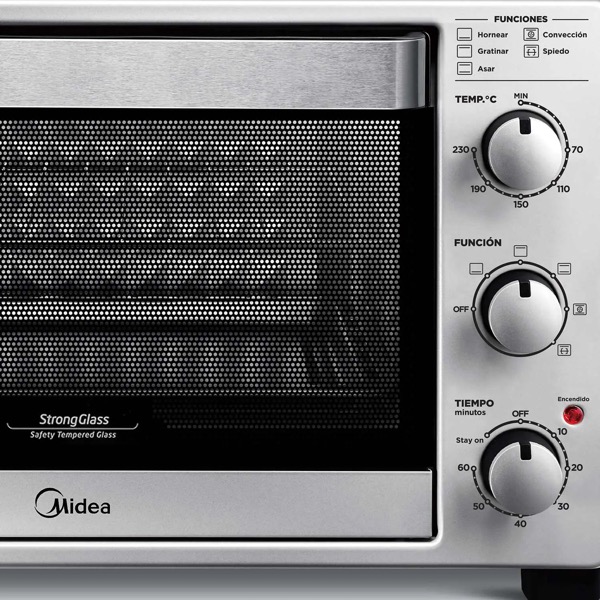 Horno Electrico Midea 32 Litros Acero 1500W Timer Luz TO-M332SAR4