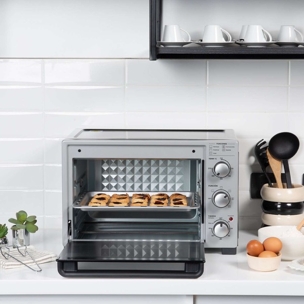 Horno Electrico Midea 32 Litros Acero 1500W Timer Luz TO-M332SAR4