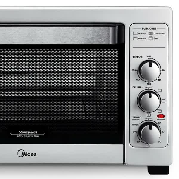 Horno Electrico Midea 40 Litros Acero 1800w Timer Luz TO-M340SAR4