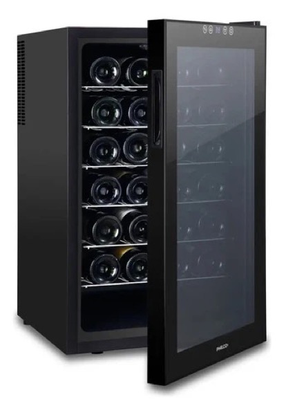 Cava termoeléctrica Philco PHCAV028N con puerta abierta