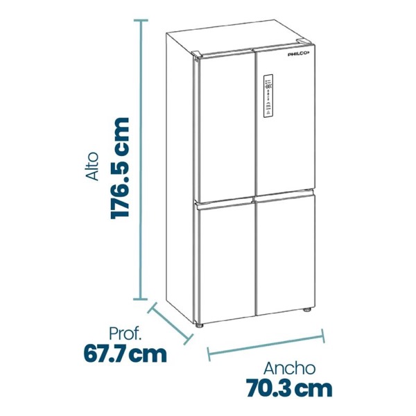 Heladera Philco NPHSM364XTI Multidoor Inverter No Frost 364L Inox