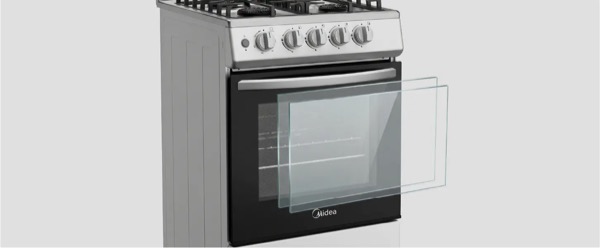 Cocina Multigas 50cm Midea Gris 20tmg4pgar1 Luz y Encendido
