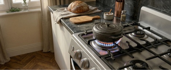 Cocina Multigas 50cm Midea Gris 20tmg4pgar1 Luz y Encendido