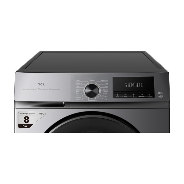 Lavarropas Inverter TCL P108AFL Carga Frontal 8kg 1400rpm Gris