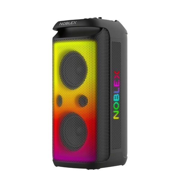 Torre de sonido Noblex MNX1600 con doble woofer, vista lateral