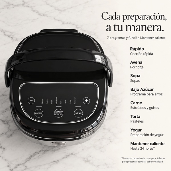 Programas de cocción y función mantener caliente Aumax Neo