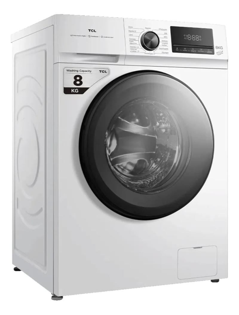Lavarropas Tcl Carga Frontal P108flw 8kg 1400rpm Inverter Blanco