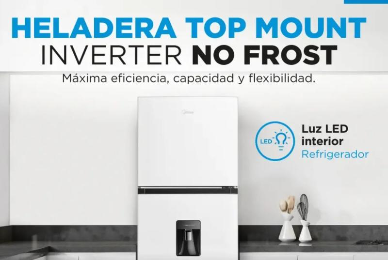 Heladera Midea Inverter Top Mount No Frost 340 L