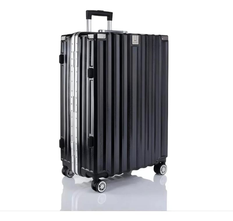 Valija Aumax Luxor Black Silver Grande Marco De Aluminio Tsa