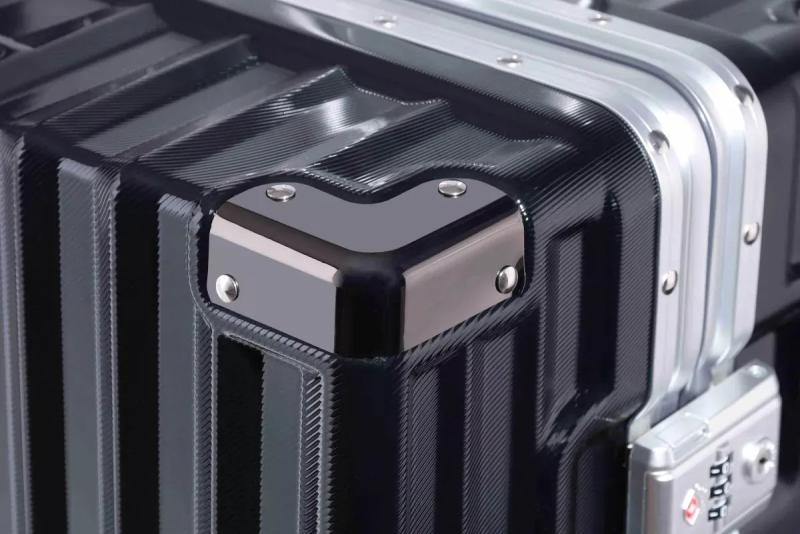 Valija Aumax Luxor Black Silver Grande Marco De Aluminio Tsa