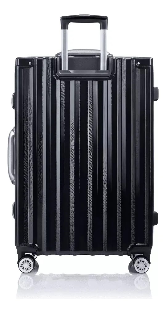 Valija Aumax Luxor Black Silver Grande Marco De Aluminio Tsa