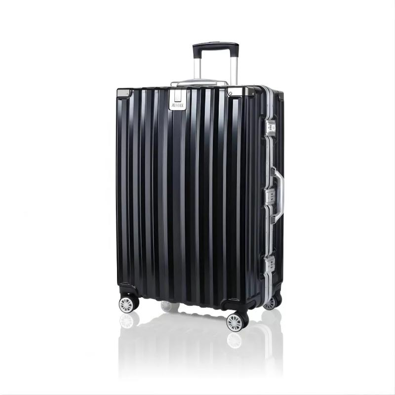 Valija Aumax Luxor Black Silver Grande Marco De Aluminio Tsa