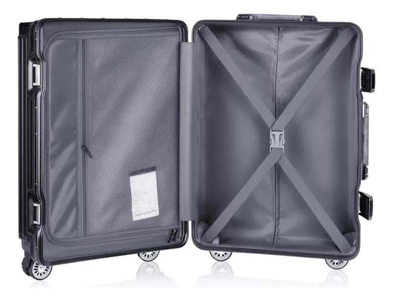 Valija Aumax Luxor Black Silver Grande Marco De Aluminio Tsa