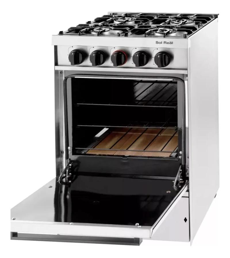 Cocina Industrial Sol Real 535 4 Hornallas Rejas Fundicion Puerta Ciega